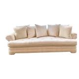 DN - Vintage Upholstered Sofa Neutral Fabric Couch