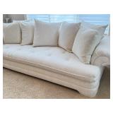 DN - Vintage Upholstered Sofa Neutral Fabric Couch