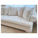 DN - Vintage Upholstered Sofa Neutral Fabric Couch
