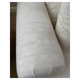 DN - Vintage Upholstered Sofa Neutral Fabric Couch