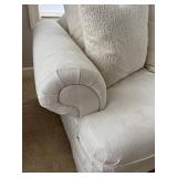 DN - Vintage Upholstered Sofa Neutral Fabric Couch
