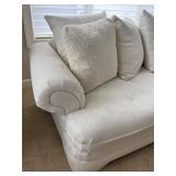 DN - Vintage Upholstered Sofa Neutral Fabric Couch