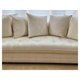 DN - Vintage Upholstered Sofa Neutral Fabric Couch