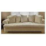 DN - Vintage Upholstered Sofa Neutral Fabric Couch