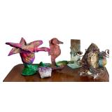 DN - Whimsical Home Decor Art Sculptures & Crystal Mixed Lot