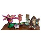 DN - Whimsical Home Decor Art Sculptures & Crystal Mixed Lot