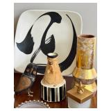 DN - Home Decor Mixed Lot Hand-Painted California Wall Plate & Accent Vases
