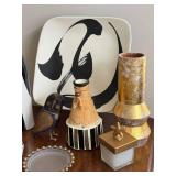 DN - Home Decor Mixed Lot Hand-Painted California Wall Plate & Accent Vases
