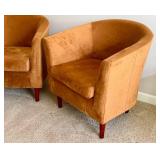 DN - Barrel Back Chairs - Decorative Rust Pair