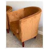 DN - Barrel Back Chairs - Decorative Rust Pair