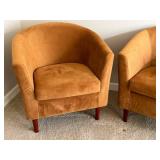 DN - Barrel Back Chairs - Decorative Rust Pair