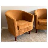 DN - Barrel Back Chairs - Decorative Rust Pair