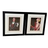 DN - Framed Art Deco Jeff Williams Prints including a Vintage Jeff Williams Print "Powder Puff" (Lot of 2)