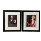 DN - Framed Art Deco Jeff Williams Prints including a Vintage Jeff Williams Print "Powder Puff" (Lot of 2)