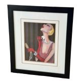 DN - Framed Art Deco Jeff Williams Prints including a Vintage Jeff Williams Print "Powder Puff" (Lot of 2)