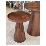 LR - Accent Tables - Pair of Pedestal Wood Tables