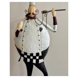 DN-Chef Figurine Metal Baker Man 34" Tall 13" Wide