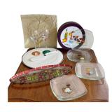 DN - Glass Serving Dishes & Wine Glasses Mixed Lot