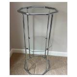 O - Glass Etagere - Chrome Display Stand