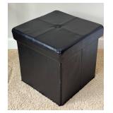 O - Storage Cube Faux Leather Ottoman