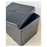 O - Storage Cube Faux Leather Ottoman