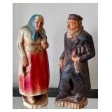 DN - Vintage Syroco Jewish Zaidy & Bubbie Figurines Pair