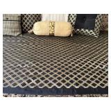 King Bedding Set Black & Gold Damask Comforter With Pillows
