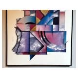 GLL - Abstract Art Print Signed Foil Accents Framed