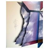 GLL - Abstract Art Print Signed Foil Accents Framed