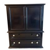 LL - Vintage Dresser Cabinet Bassett Furniture Black Painted