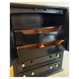 LL - Vintage Dresser Cabinet Bassett Furniture Black Painted