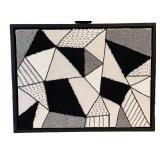 LL - Abstract Textile Wall Art Framed Fabric Fiber Collage