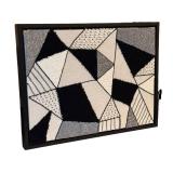 LL - Abstract Textile Wall Art Framed Fabric Fiber Collage