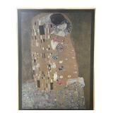 K - "The Kiss" Framed Art Print by Gustav Klimt
