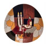 LLBR - Vintage Hand-Painted Ceramic Plates Keramos Israel Jewish Mosaics (Set of 2)