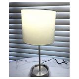 LLBR - Table Lamp 19"H Brushed Metal Drum Shade