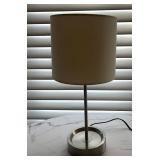 LLBR - Table Lamp 19"H Brushed Metal Drum Shade