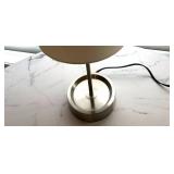 LLBR - Table Lamp 19"H Brushed Metal Drum Shade