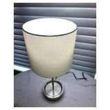 LLBR - Table Lamp 19"H Brushed Metal Drum Shade