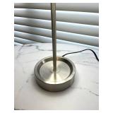 LLBR - Table Lamp 19"H Brushed Metal Drum Shade