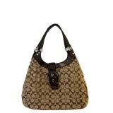 LLBR - Hobo Bag - Coach Soho Signature Khaki & Brown Leather