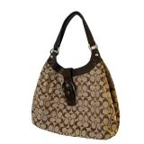 LLBR - Hobo Bag - Coach Soho Signature Khaki & Brown Leather