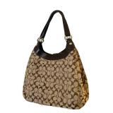 LLBR - Hobo Bag - Coach Soho Signature Khaki & Brown Leather