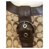 LLBR - Hobo Bag - Coach Soho Signature Khaki & Brown Leather