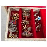 Vintage Jewelry Box Filled with Assorted Jewelry