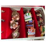Vintage Jewelry Box Filled with Assorted Jewelry