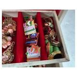 Vintage Jewelry Box Filled with Assorted Jewelry