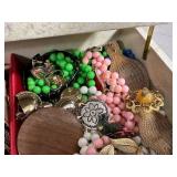 Vintage Jewelry Box Filled with Assorted Jewelry