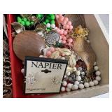 Vintage Jewelry Box Filled with Assorted Jewelry