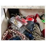 Vintage Jewelry Box Filled with Assorted Jewelry